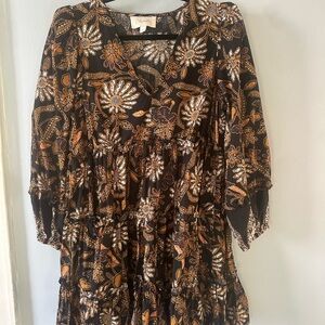 Cleobella Black and Gold Floral Dress